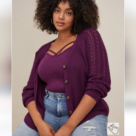 torrid Sweaters - Torrid Pointelle Cardigan